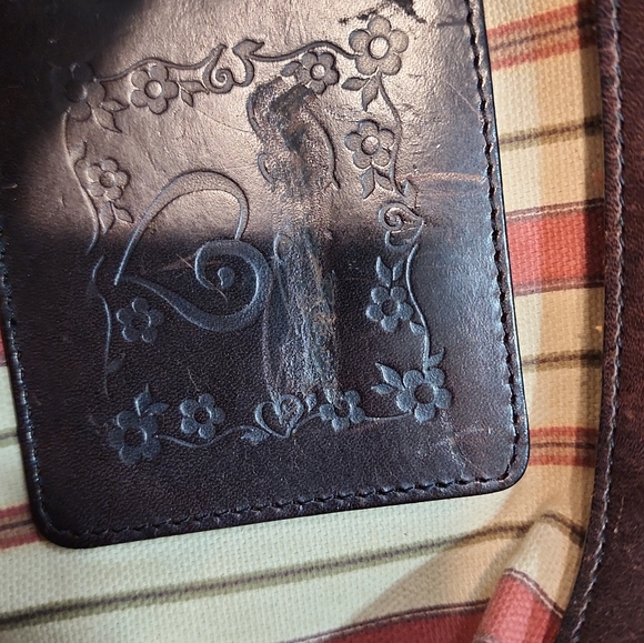 Brighton Corey Red Woven Straw Bag Purse Lined Leather Trim Heart - Picture 8 of 11